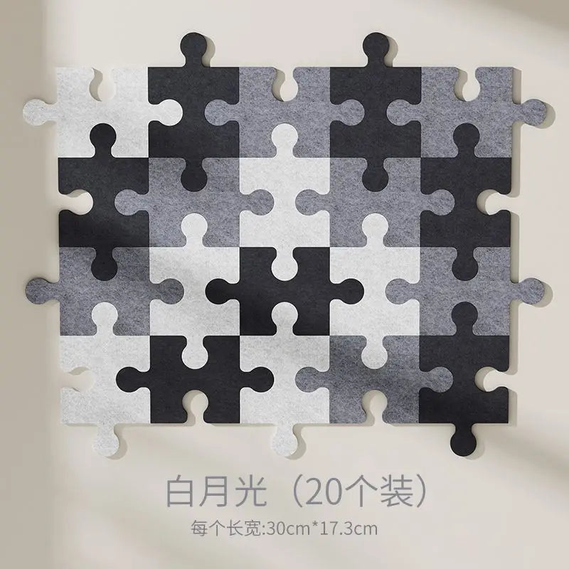 YICKYUE  -  Korean Style Felt Puzzle Wall Sticker Living Room Wall Decor 3D Self-adhesive Sticker Photo Background Wall Home Decoration