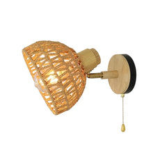YICKYUE  -  Wall Decor  Room Rattan Ancient Farmhouse Hemp Rope Japanese Woven Lamps Bedside Bedroom Living Room Rural Wall Lamp