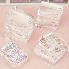 YICKYUE  -  10pc Transparent Acrylic Photo Frames Mini Magnetic Sticker Idol Card Photo Frame Desktop Decoration Cute Photo Holder PS Board