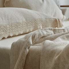 YICKYUE  -  Summer Quilts French Retro 3 Layer Gauze Cotton Linen Cooling Blanket Lace Jacquard Cotton Washed Summer Air Conditioner Quilt