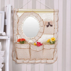 YICKYUE  -  Textile Crafts Wall Hanging Multi-Layer Storage Bag Dressing Mirror Home Decoration Kitchen Living Room Foldable Storage Bag