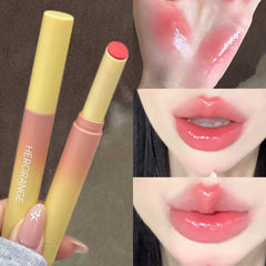 YICKYUE  -  Clear Water Light Solid Lip Gloss Jelly Watery Pink Lipstick Pencil Moisturising Mirror Shimmer Korean Lips Makeup Cosmetics
