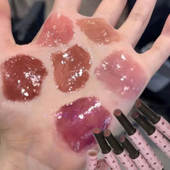 YICKYUE  -  Black Purple Shimmering Jelly Lipstick Moisturizing Water Gloss Lip Gloss Korean Makeup Cosmetics Mirror Shiny Lip Tint Make Up