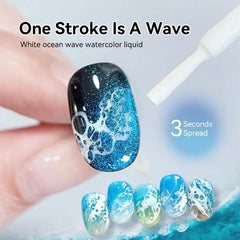 YICKYUE  -  10ml Bubble Ocean Wave White Gel Nail Polish Spring Nail Art Varnish UV LED Soak Off Gel For Nail Art Manicure