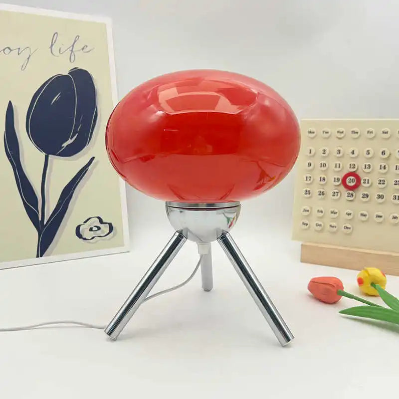 YICKYUE  -  Bauhaus Mid-Century Glass Mushroom Table Lamp Nordic Ins Girls Style Retro Modern Bedroom Bedside Ambient Decor Light