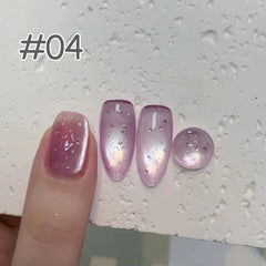 YICKYUE  -  1-16pcs TC Summer Popular Refreshing Colorful Bubble Water Cat Eye Gel Nail Polish Super Glitter Glass Bead Nail Salon Nail Art