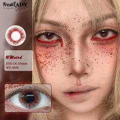 YICKYUE  -  1 Pair Cosplay Color Contact Lenses Crazy Red Anime Contact Lenses For Halloween Role Play Party Cosmetic Holidays