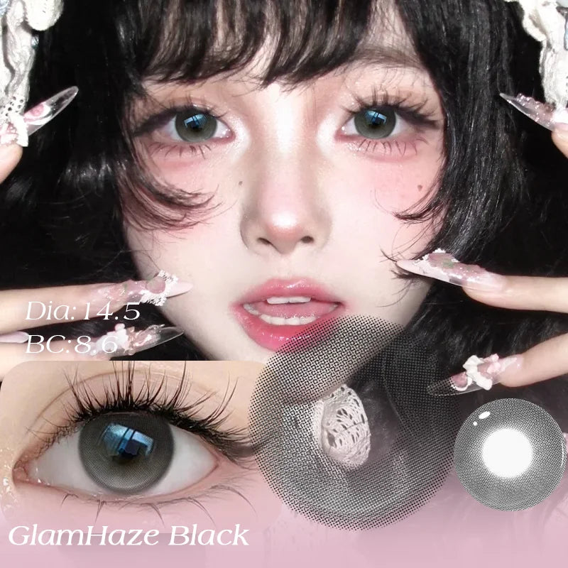 YICKYUE  -  2pcs 1 day Use Colored Contact Lenses for Eyes Blue Lenses with Diopters Anime Beautiful Pupils Cosmetics Fast Delivery