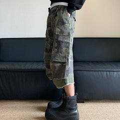 Hearujoy American Style Washed Camouflage Loose Men's Cargo Shorts Street Niche Workwear Pocket Design Male Trousers 24E1035