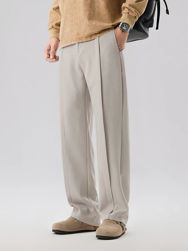 HEARUJOY  -  New Autumn Casual Suit Pants  Korean Men's Pants Straight Loose Sweatpants Soft Wide Leg Long Baggy Business Trousers
