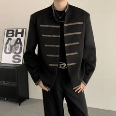 Hearujoy Chinese Style Stand Up Collar Zhongshan Suit Jacket for Men High-end Feel Men's Suit Trendy Elegant Design Embroidered Jacket