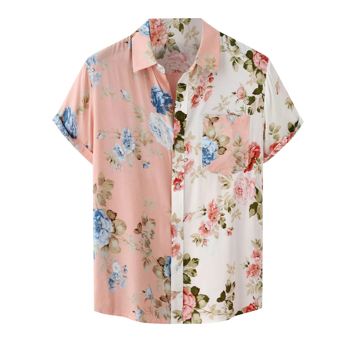 HEARUJOY  -  Men'S Hawaii Shirt Short Sleeve Casual Button Down Tropical Beach Shirt Fashionable Men'S Short-Sleeved Shirt