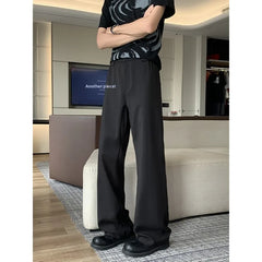 HEARUJOY  -  Spring American Sle Tee-Needle Flared Pants Loose Fit Casual Trousers for plus Size Men Polyester And Spandex Blend