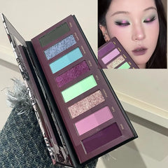 YICKYUE  -  8 Colors Diamond Pearl Punk Green Eyeshadow Halloween Makeup Palette Waterproof Matte Smoky Polarized Green Eye Shadow Palette