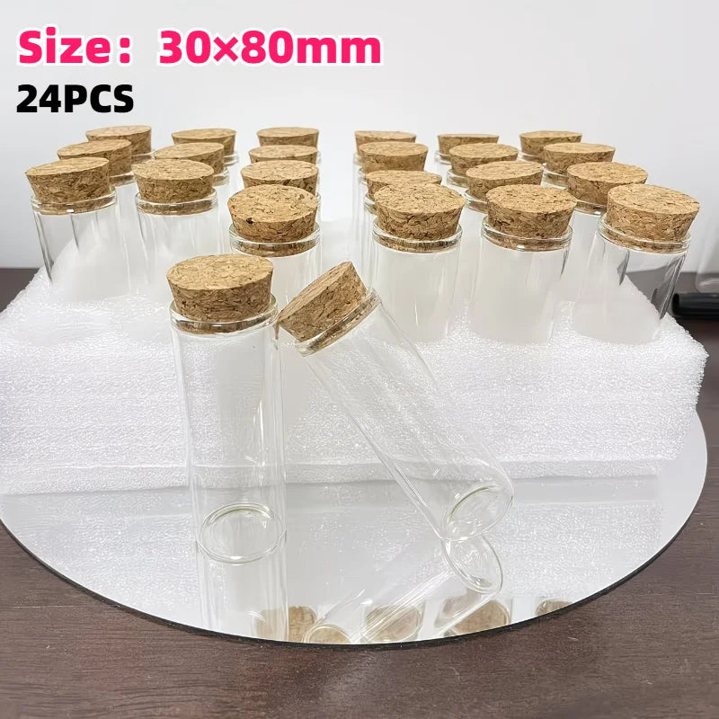 YICKYUE  -  24pcs Wedding Candy Glass Jars with Cork Favors DIY Decoration Mini Message Glass Bottle FOR Magic Jar Weddings Decor Test Tube