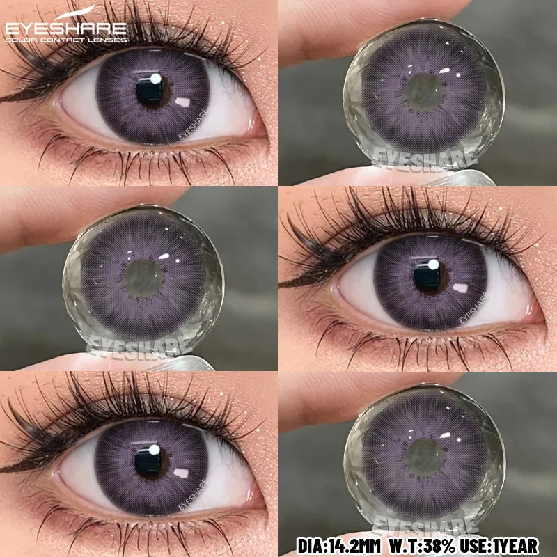 YICKYUE  -  1 Pair Brown Color Contact Lenses for Eyes Big Eyes Natural Lenses Beautiful Pupils Cosmetics Gray Lens Color Women