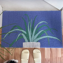 YICKYUE  -  PVC Plant Pattern Doormat Cuttable Entrance Rug Hallway Mat Carpet Area Anti Dust Floor Tidy Clean Pad Aesthetic Home Decor