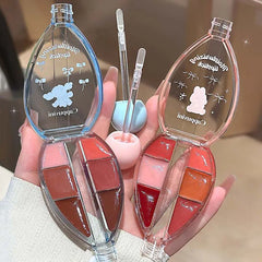 YICKYUE  -  6 Colors of Mirror Jelly Lip Gloss Palette Moisturizing Clear Water Gloss Glass Plump Lip Tint Makeup Palette Beauty Cosmetics