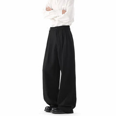 HEARUJOY  -  Grey Suit Pants Men Fashion Society Mens Black Dress Pants Korean Loose Casual Straight Pants Mens Office Formal Trousers M-3XL