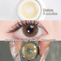 YICKYUE  -  Graduated Contact Lenses With Diopters Cosmetic Makeup Natural Colored Eye Contacts 14.0mm 6 Months