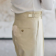 HEARUJOY  -  Spring Autumn Fashion Italian Naples Suit Pants For Men Smart High Waist Straight Trousers Business Casual Solid Slim Fits Pant