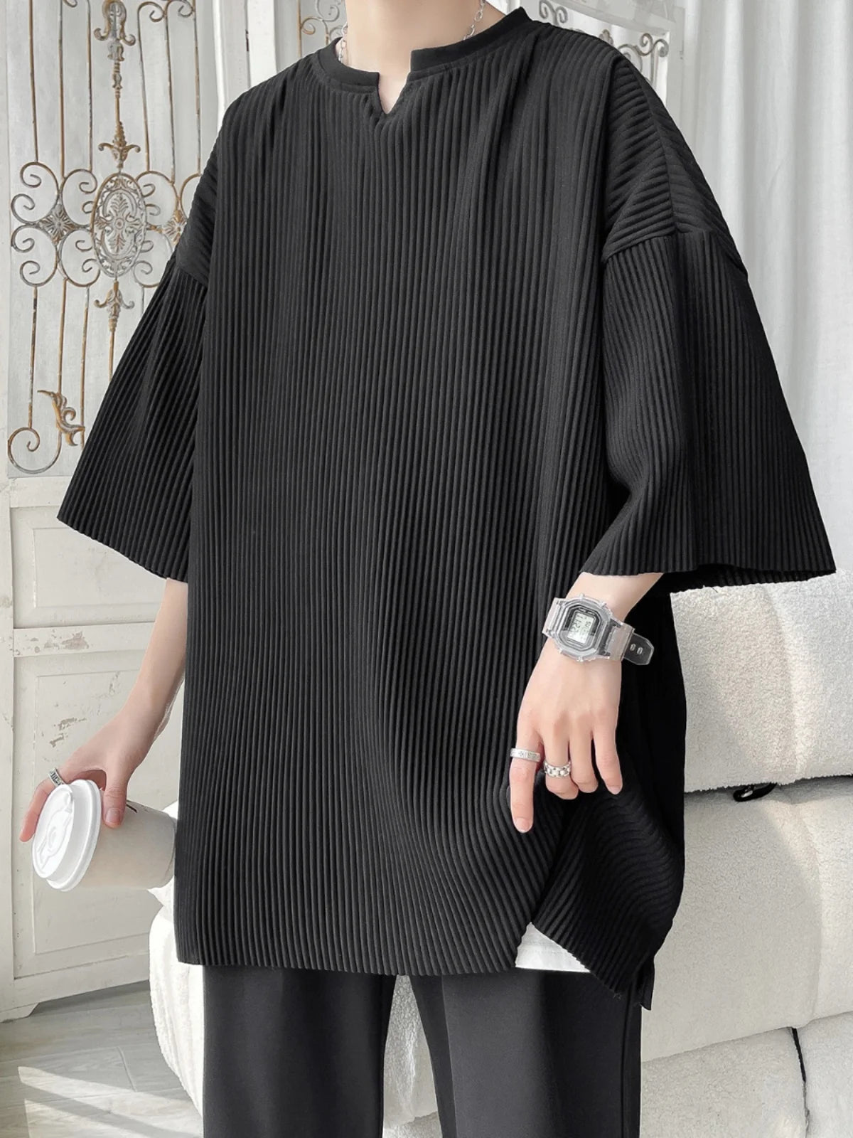 HEARUJOY  -  Oversized Ice Silk Mesh Tshirt for Men Summer Breathable Short Sleeve Tops Men's Quick Dry T-shirt Trainer Running Tshirt Q169