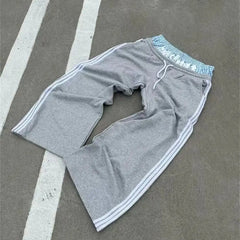 Hearujoy Baggy Pants Double Layer Straight Pants Y2k Side Striped Sweatpants Men's and Women's Loose Wide-leg Trousers Cargo Pant Sets