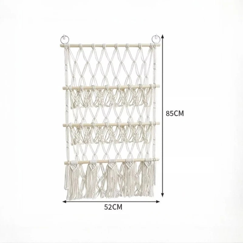 YICKYUE  -  Stuffed Doll Toy Net Hammock Wall Hanging Organizer 2 Layer Storage Display Rack Door Behind Bedside Plush Toy Storage Hammock