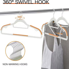 YICKYUE  -  20Pcs/Plastic Clothes Hangers for Home Use, Non-Slip, Non-Marking, Anti-Shoulder-Bulge, Rotating Drying Hangers
