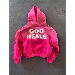 Hearujoy American Retro Y2k Autumn and Winter Oversized Hoodie Long Sleeve Lettered Hooded Sweatshirt Sweatshirts Loose and Casual Gothic