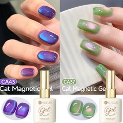 YICKYUE  -  15ml Green Pink Cat Magnetic Gel Nail Polish Vernis Semi Permanent Soak Crystal Gel Polish For Nails Manicure Varnish