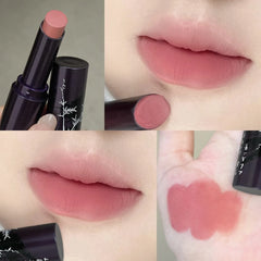 YICKYUE  -  Punk Smoked Dark Red Brown Matte Lipstick Velvet Matte Shiny Lip Gloss Waterproof Non-Stick Cup Not Fade Natural Shimmer Lip Mud
