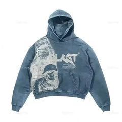 HEARUJOY  -  Minimally Designed Color Printed Pattern Fashionable Hooded Sweatshirt Korean Classic Daily Loose Casual Zipper Sweatshirt