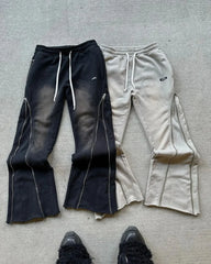 Hearujoy Streetwear Baggy Casual Pants Y2K Retro Zipper Decoration Sweatpants Pants Men Women Harajuku Hip Hop Letter Jogging Trousers