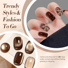 YICKYUE  -  10ml Dark Red Coffee Brown Glass Bead Cat Magnetic Gel Nail Polish Semi Permanent Soak Off UV Gel Varnish Manicure