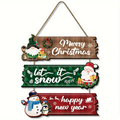 YICKYUE  -  2D Flat Decoration, 1 Set of 3pcs 2D Flat Christmas Ornament Hanging Set | Includes Santa Claus, Snowman, and Reindeer Designs
