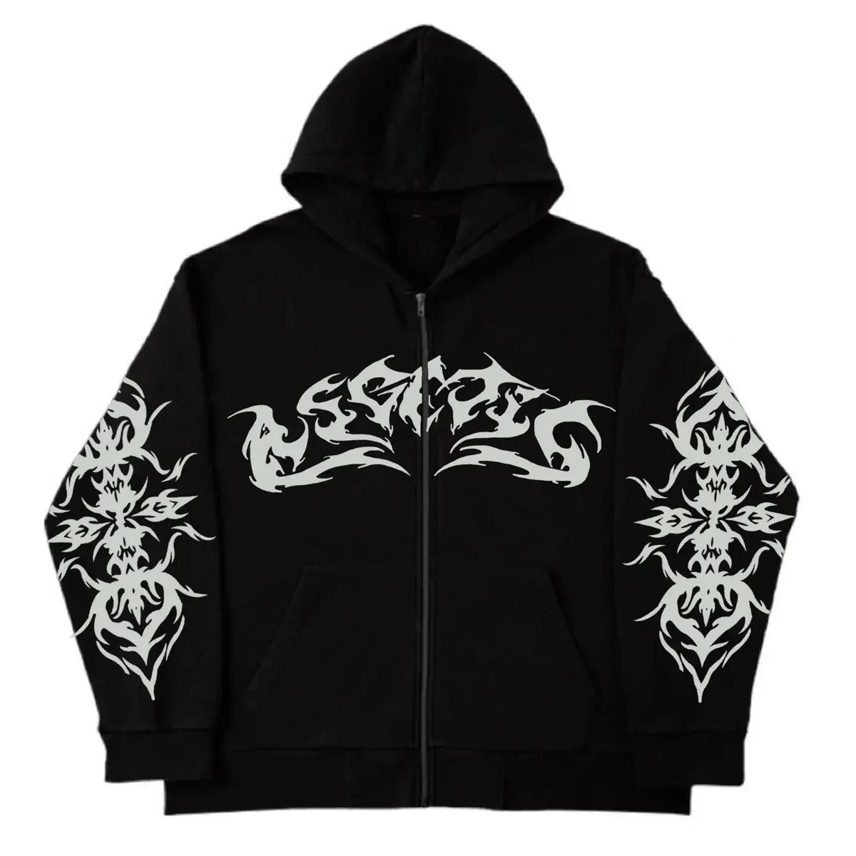Hearujoy Y2K New Retro Hoodies Men Women Trendy Brand Printed Personalized Patterns Hip hop Hooded Cardigan Long Sleeves Sweatshirt Tops