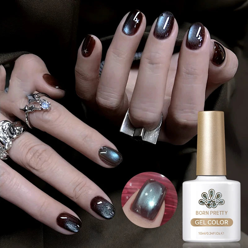 YICKYUE  -  10ml Brown Blue Nail Gel Cat Magnetic Gel Nail Polish Semi Permanent Nail Art Soaking UV LED Nail Salon DIY Gel