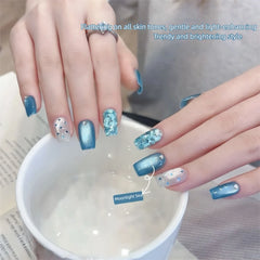 YICKYUE  -  Summer New Popular Versatile Moonlight Sea Cat Eye Gel Polish, Blue Glass Bead Cat Eye UV Gel, Professional Nail Are Use
