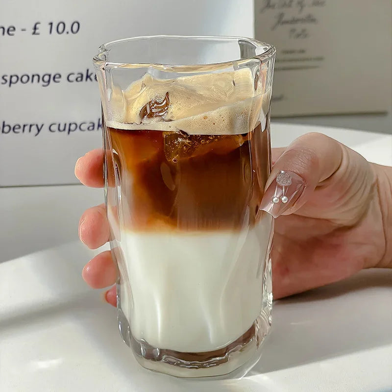 YICKYUE  -  Irregular Glass Juice Cup for Household Use