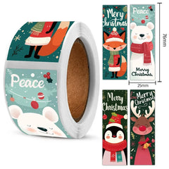 YICKYUE  -  Christmas DIY Sticker Roll, Make Your Own Snowman Penguin Santa Claus Decorative Stickers Waterproof Vinyl Christmas Party Favor