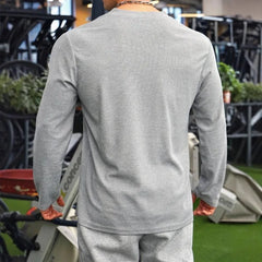 HEARUJOY  -  Men's Waffle Henley 5 Buttons Stylish Long&Short Sleeve T-Shirt Casual Slim Fit Tee