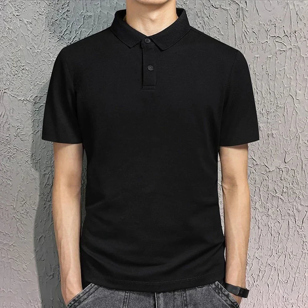 HEARUJOY  -  Business Casual Business Casual Wear Black Men T-shirts Men's Clothing Regular Clothing Length All-match Style Brand New Item