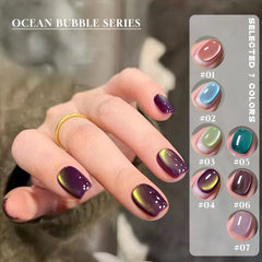 YICKYUE  -  MN 1-20pcs 12ML Pink Gold Cat Eye Ocean Bubble Glass Beads Cat Eye Gel Nail Polish Blue Nails UV Light Nails Green Nails