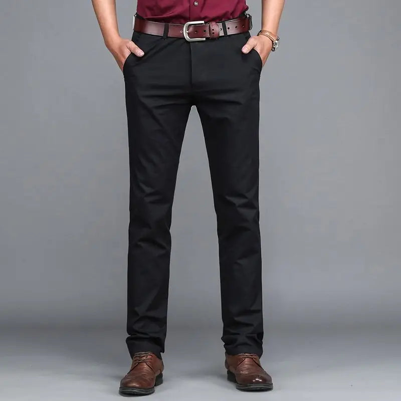 HEARUJOY  -  Summer Thin Slim Men Business Suit Pants Streetwear Fashion Korean Male Clothing Cotton Solid Daily Casual Straight Trousers 42