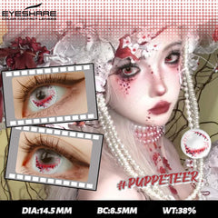 YICKYUE  -  1 Pair Cosplay Color Contact Lenses Crazy Red Anime Contact Lenses for Halloween Role Play Party Cosmetic Holidays