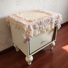YICKYUE  -  Handmade Lace Tablecloth Bedside Table TV Safe Cover Towel Printer Korean Pastoral Style Creativity Home Decoration Dust Cover
