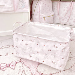 YICKYUE  -  Cartoon Cute Storage Basket Home Dirty Clothes Basket Waterproof Rectangular Storage Basket Cat Printing Foldable Storage Basket