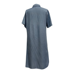 HEARUJOY  -  Women Elegant Turn-Down Collar Denim Dress Spring Floral Print Button Shirt Dress Summer Short Sleeve A-Line Party Dress Vestido