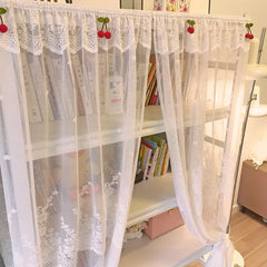 YICKYUE  -  Girlish Heart Lace Embroidery Dust Curtains Suitable for Bedroom Bookshelves Non Perforated Self Adhesive Decorative Curtains